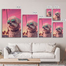 Shih Tzu Wall Print, Dog Wall Art, Dog Sunglasses, Palm Trees, Sunset, Funny Art, Framed Wall Art, Framed Canvas, Wall Print, Wall Canvas