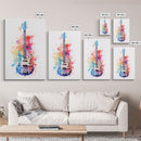 Electric Guitar Wall Art, Rock N Roll Decor, Graffiti Art, Splatter Art, Musician Gift Custom Guitar Art