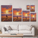 Cowboy Wall Art, Western Decor, Sunset Wall Art, Desert Art, Canvas Print, Wall Art, Vertical Art, Boys Bedroom Decor, Ranch Wall Art