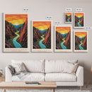 Black Canyon Of The Gunnison National Park, Framed Wall Art Canvas Print, Travel Poster, Colorado Travel Art, Roadtrip Decor, Cool Art