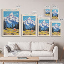 Grand Teton National Park Wyoming Travel Art, National Park Print, Minimalist Travel Art, Midcentury Modern Style Landscape Painting