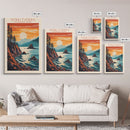 Kenai Fjords National Park Alaska Travel Art, National Park Print, Minimalist Travel Art, Midcentury Modern Style Landscape Painting