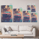 Red Sports Car, Classic Car Wall Art, Canvas Print, Wall Hanging, Portrait Art, Car Lover Gift, Above Bed Decor, Dorm Room Art, Office Decor