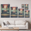 Abandoned Building, Retro Wall Canvas Print, Wall Hanging, Portrait Art, Volleyball Mom, Tiny House Decor, Family Gift, Spooky Room Decor