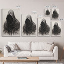 Spooky Halloween Art - Portrait Of The Grim Reaper - Framed Canvas Print - Halloween Decor - Halloween Clearance