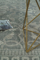 2x3 and 8x10 Hand Knotted Wool Blend Silver and Brown Area Rug  | EMP2