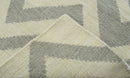 Chevron Pattern Gray and Beige Dhurrie Rug
