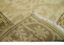 2x3 Hand Knotted Beige and Olive Traditional  Oushak Wool Rug