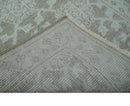 2x3 Hand Knotted Gray, Ivory and Silver Traditional Persian Oushak Wool Rug | N6323