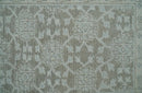 2x3 Hand Knotted Gray, Ivory and Silver Traditional Persian Wool Rug
