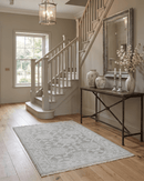 2x3 Hand Knotted Gray, Ivory and Silver Traditional Persian Wool Rug