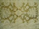 2x3 Hand Knotted Olive, Beige and Gray Traditional Persian Oushak Wool Rug | N3623