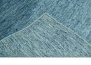 2x3 Hand Woven Modern Solid Blue Wool Rug