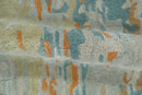 2x3 Handmade Abstract Design Silver, Beige, Teal and Rust made with fine wool Area Rug | TRDCP126423