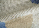 2x3 Beige and Blue Hand Knotted Modern Polka Dots Wool Rug