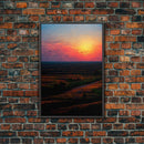 Sunset Over a Texas Field, Canvas Print, Landscape Art, Ready To Hang Wall Art