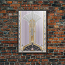 Art Deco Wall art, Framed Canvas Print, Art Deco, Gold art, Pastel colors, Midcentury Modern, Office decor, Living room art, Beautiful art
