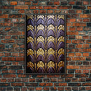Midcentury Modern Wall art, Framed Canvas Print, Art Deco, Canvas Wall art, Purple colors art, 1930s Style Art, guest room decor, Wall art