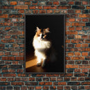 Portrait of a Calico Cat, Framed Canvas Print, Cat Art, Cat Photography, Cat Wall Art