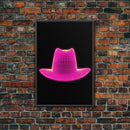 Pink Cowboy Hat Wall Decor, Cowgirl Hat Art Print, Western Art, 3D Art, Minimalist Print, Wall Decor, Canvas Print, Wall Art, Framed Canvas