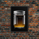 Mason Jar Wall Art, Kitchen Wall Decor, Jar Art, Minimalist Art, Wall Decor, Canvas Art, Wall Art, Framed Canvas Wall Decor