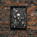 Collection of Trinkets Wall Art, Weird Wall Art, Black And White, Minimalist Print, Wall Decor, Canvas Print, Wall Art, Framed Canvas