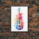 Electric Guitar Wall Art, Rock N Roll Decor, Graffiti Art, Splatter Art, Musician Gift Custom Guitar Art