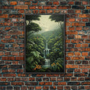 Jungle Wall Art, Waterfalls Art, Nature Wall Art, Trees Art Print, Canvas Print, Wall Art, Vertical Art, Lake House Wall Art, Indie Room Art