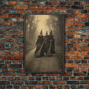 Black And White Art, Witch Wall Decor, Horror Art Print, Gothic Wall Art, Canvas Print, Wall Art, Vertical Print, Home Decor, Wall Decor
