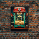 Popcorn Machine, Game Room Wall Art, Movie Wall Art, Canvas Print, Wall Hanging, Portrait Art, New Homeowner Gift, Dining Room Prints
