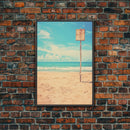 Beach Wall Art, Ocean Print, Minimalist Wall Art, Canvas Print, Wall Hanging, Portrait Art, Housewarming Gift, Living Room Wall Art