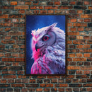 White Owl Wall Print, Animal Art Print, Bird Wall Art, Animal Portrait, Wildlife, Framed Wall Art, Framed Canvas, Wall Print, Wall Canvas