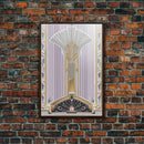Art Deco Wall art, Framed Canvas Print, Art Deco, Gold art, Pastel colors, Midcentury Modern, Office decor, Living room art, Beautiful art