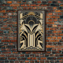 Art Deco Pattern Wall art, Framed Canvas Print, Art Deco, Gold & black art, Geometric art, Office wall art, Abstract art, Original painting