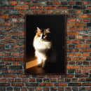 Portrait of a Calico Cat, Framed Canvas Print, Cat Art, Cat Photography, Cat Wall Art