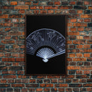Folding Fan Wall Art, Chinese Art Print, White Fan, Black And White, Minimalist Print, Wall Decor, Canvas Print, Wall Art, Framed Canvas