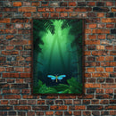Dragonfly Wall Art, Nature Wall Decor, Woods, Trees, Green Art, Minimalist Print, Wall Decor, Canvas Print, Wall Art, Framed Canvas