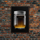 Mason Jar Wall Art, Kitchen Wall Decor, Jar Art, Minimalist Art, Wall Decor, Canvas Art, Wall Art, Framed Canvas Wall Decor