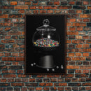 Gumball Machine Wall Art, Candy Dispenser Wall Decor, Kitchen Art, Minimalist Print, Wall Decor, Canvas Print, Wall Art, Framed Canvas