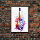 Rock N Roll Art, Classic Electric Guitar Print, Studio Gift, Musician Gift, Music Wall Art, Framed Canvas Print, Rock And Roll