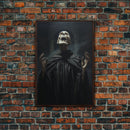 Macabre Decor, Framed Canvas Print, Halloween Wall Art, The Haunted Opera Singer, Dark Academia, Gothic Halloween Decor