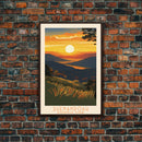 Shenandoah National Park, Virginia Travel Art, National Park Print, Minimalist Travel Art, Midcentury Modern Retro Style Landscape
