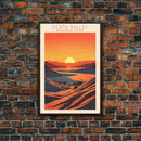 Death Valley National Park California Travel Art, National Park Print, Minimalist Travel Art, Midcentury Modern Style Landscape Painting