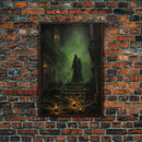 Dark Fantasy Art, Fantasy Artwork, Canvas Print, Wall Hanging, Portrait Art, Halloween Wall Decor, Horror Home Decor, Spooky Room Decor