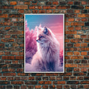Arctic Fox Wall Print, Animal Art Print, Animal Portrait, Pink Art, Wildlife Art, Framed Wall Art, Framed Canvas, Wall Print, Wall Canvas