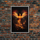 The Phoenix, Symbol of Renewal, Rebirth, Framed Canvas Art, Canvas Print, Canvas  Wall Art, Strength, Transformation and Renewal