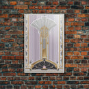 Art Deco Wall art, Framed Canvas Print, Art Deco, Gold art, Pastel colors, Midcentury Modern, Office decor, Living room art, Beautiful art