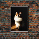 Portrait of a Calico Cat, Framed Canvas Print, Cat Art, Cat Photography, Cat Wall Art