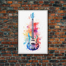 Electric Guitar Wall Art, Rock N Roll Decor, Graffiti Art, Splatter Art, Musician Gift Custom Guitar Art