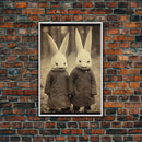 The Bunny Boys, Spooky Halloween Art, Scary Wall Decor, Spooky / Creepy Halloween Decor, Thought Provoking Haunted Art